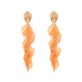 Veile Studios Seaside Bloom Acrylic Petal Tassel Long Style Drop For Women Jewelry Earrings