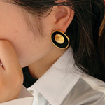 Veile Studios Brushed Black Fashionable Retro Hong Kong High End Simple Earrings
