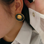 Veile Studios Brushed Black Fashionable Retro Hong Kong High End Simple Earrings