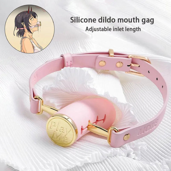 Deep Throat Mouth Ball Adjusting Plug Dildo Gag Female Sex Toys Gags