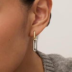 Veile Studios Two Colour Chain Clause Creative Girls Light Luxury High End Earring Accessories Earrings