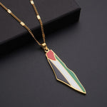 Veile Studios Titanium Steel Stainless Drip Glue Middle East Israel Palestine Map Pendant Necklace Necklaces & Pendants