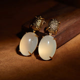 Veile Studios Niche Design French Lazy Retro Long In 18K Matte Gold Finish Earrings