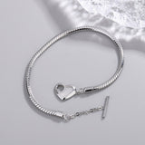 Veile Studios S925 Love Hollow Letter Bracelet For Men And Women Ot Buckle Simple Hand Jewelry Bracelets
