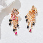 Veile Studios Leopard Heavy Industry Gold Plated With Zircon For Women Earrings