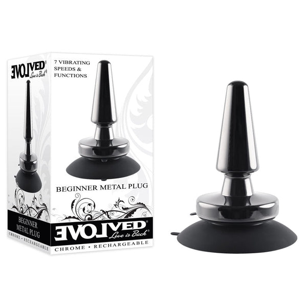 Evolved Beginner Metal Plug Black Chrome 11.2 Cm Usb Rechargeable Vibrating Butt Vibrating Butt Plugs