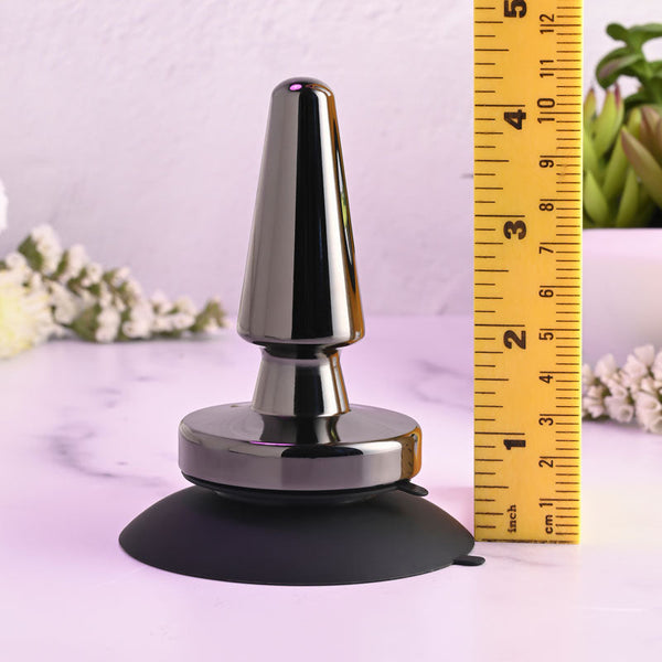 Evolved Beginner Metal Plug Black Chrome 11.2 Cm Usb Rechargeable Vibrating Butt Vibrating Butt Plugs