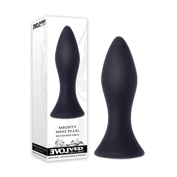Evolved Mighty Mini Plug Black 8.9 Cm (3.5'') Usb Rechargeable Butt Vibrating Butt Plugs