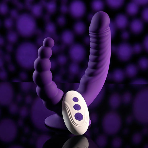 Evolved The Rider Purple Usb Rechargeable Double Ended  With Wireless Remote Double Ended Dildos