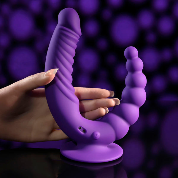 Evolved The Rider Purple Usb Rechargeable Double Ended  With Wireless Remote Double Ended Dildos
