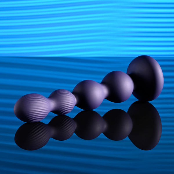 Evolved Pleasure Orbit Navy Blue 17.8 Cm Usb Rechargeable Twirling & Vibrating Anal Beads With Remote Vibrating Butt Plugs