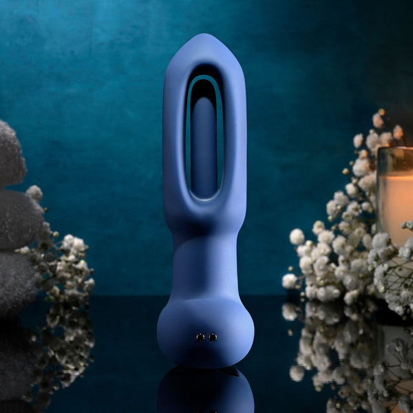 Evolved The Flapper Blue 14 Cm Usb Rechargeable Vibrating And Flapping Butt Plug With Remote Vibrating Butt Plugs
