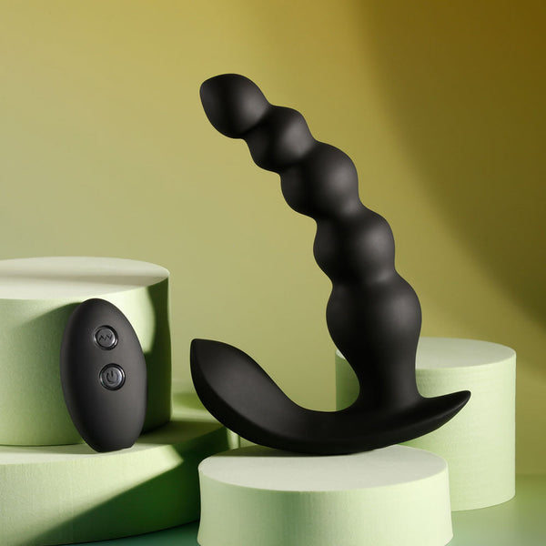 Evolved Bead Me Up Black 16.8 Cm Usb Rechargeable Vibrating Anal Beads With Wireless Remote Vibrating Butt Plugs