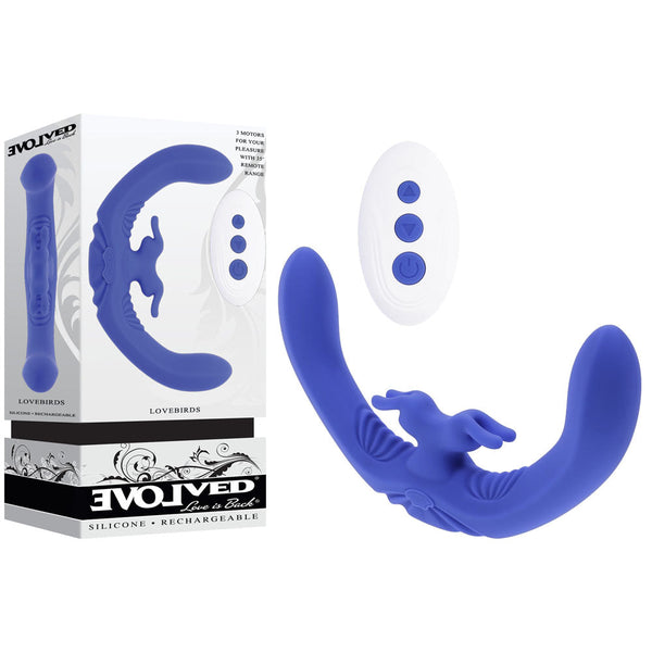 Evolved Lovebirds Purple 20.8 Cm Usb Rechargeable Double Ended Rabbit  With Remote Rabbit s