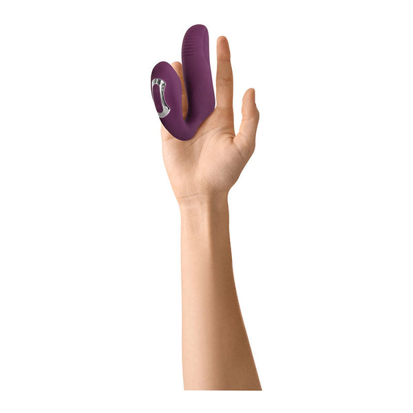 Evolved Helping Hand Purple Usb Rechargeable Dual Finger Stimulator Massagers & Wands