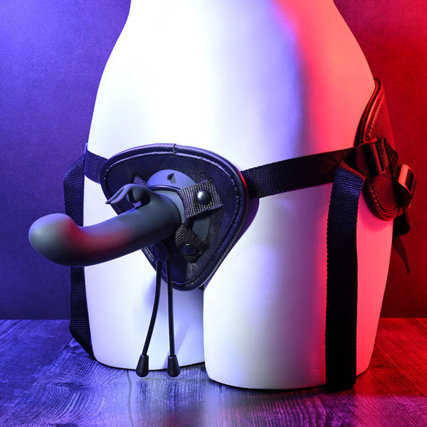 Evolved Heavenly Harness Black Usb Rechargeable Strap On Kit Strap Ons