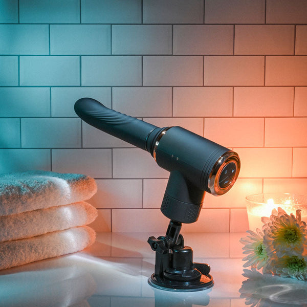 Evolved Too Hot Handle Black Usb Rechargeable Thrusting Vibe With Stand Wireless s