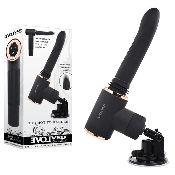 Evolved Too Hot Handle Black Usb Rechargeable Thrusting Vibe With Stand Wireless s
