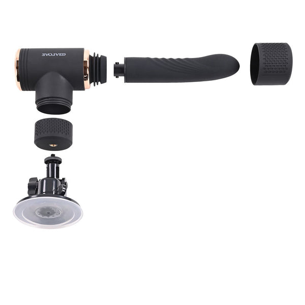 Evolved Too Hot Handle Black Usb Rechargeable Thrusting Vibe With Stand Wireless s