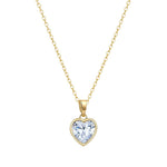 Veile Studios Peach Heart Necklace Copper Plated Zircon Love Pendant Clavicle Chain Necklaces & Pendants