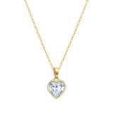 Veile Studios Peach Heart Necklace Copper Plated Zircon Love Pendant Clavicle Chain Necklaces & Pendants