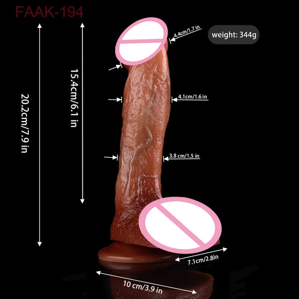 Faak Silicone Realistic Dildo Strapon For Women With Strong Sucker Beginners Strap Ons