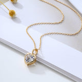 Veile Studios Peach Heart Necklace Copper Plated Zircon Love Pendant Clavicle Chain Necklaces & Pendants