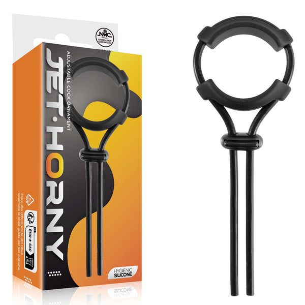 Jet Horny Black Adjustable  Lasso Ring  Rings