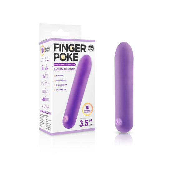 Finger Poke Purple 8.9 Cm Usb Rechargeable Bullet Bullets