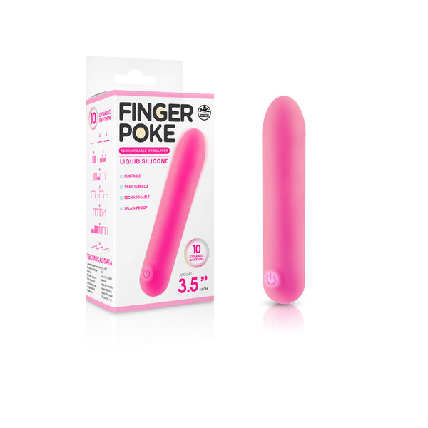 Finger Poke Pink 8.9 Cm Usb Rechargeable Bullet Bullets