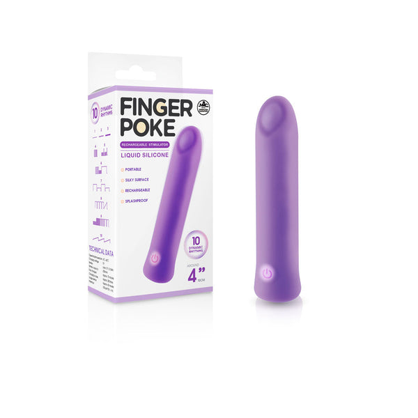 Finger Poke Purple 10 Cm Usb Rechargeable Bullet Bullets