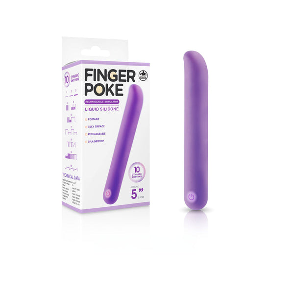 Finger Poke Purple 12.7 Cm Usb Rechargeable Bullet Bullets