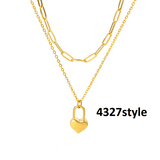 Veile Studios Fashion Jewelry Multilayer Heart Pendant Necklaces Stainless Steel Chain Choker Necklaces & Pendants
