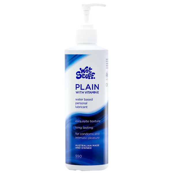 Wet Stuff Plain 550G Pump Water Based Lubricant With Vitamin E Gram Bottle Lubricants