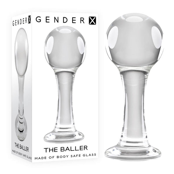 Gender X The Baller Clear Glass 11 Cm Anal Plug Non Vibrating Butt Plugs