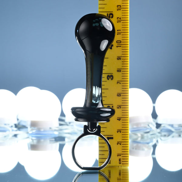 Gender X Blow Pop Black 12.8 Cm Glass Plug With Ring Pull Massagers & Wands