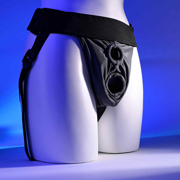 Gender X Double Rider Black Adjustable Strap On Harness (No Probe Included) Strap Ons