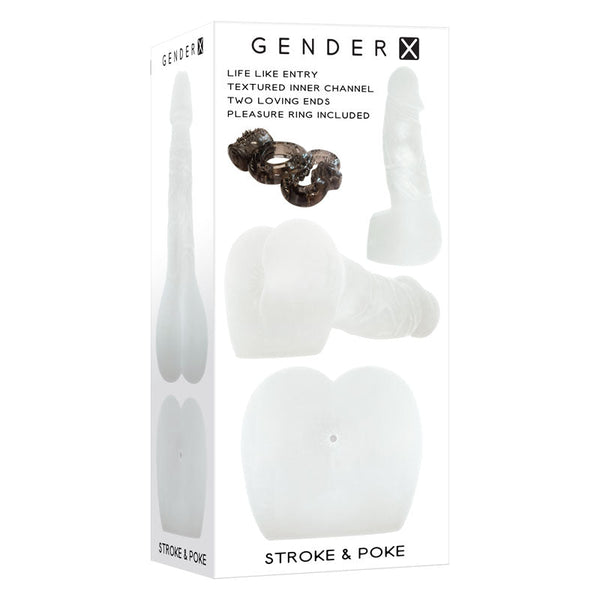 Gender X Stroke & Poke Clear 20 Cm Stroker Dong  Rings