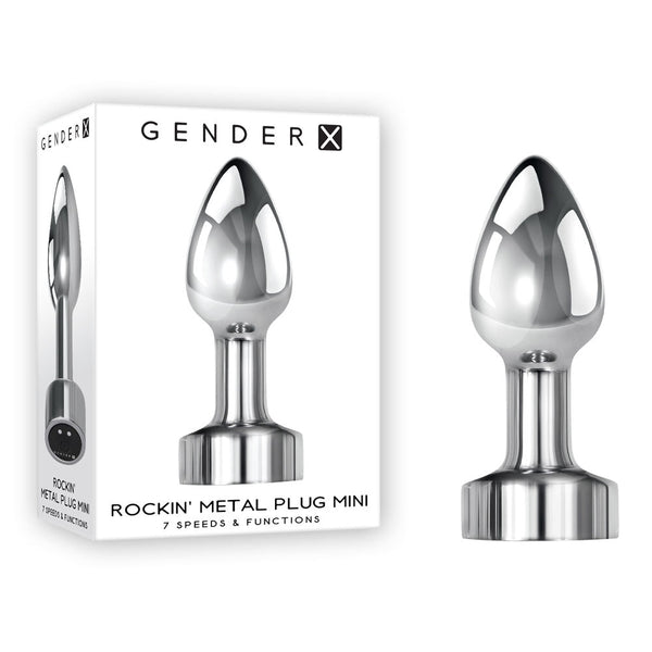 Gender X Rockin Metal Plug Mini Chrome 7.8 Cm Usb Rechargeable Vibrating Butt Vibrating Butt Plugs