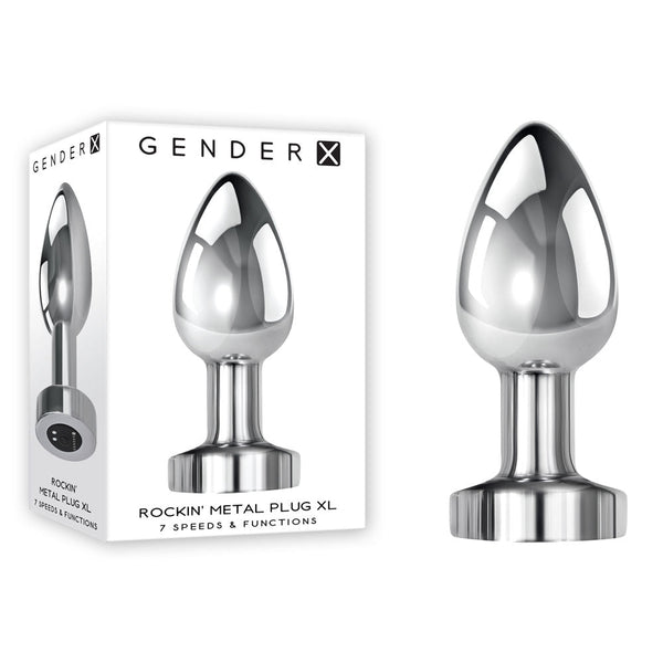 Gender X Rockin Metal Plug Xl Chrome 10.5 Cm Usb Rechargeable Vibrating Butt Vibrating Butt Plugs