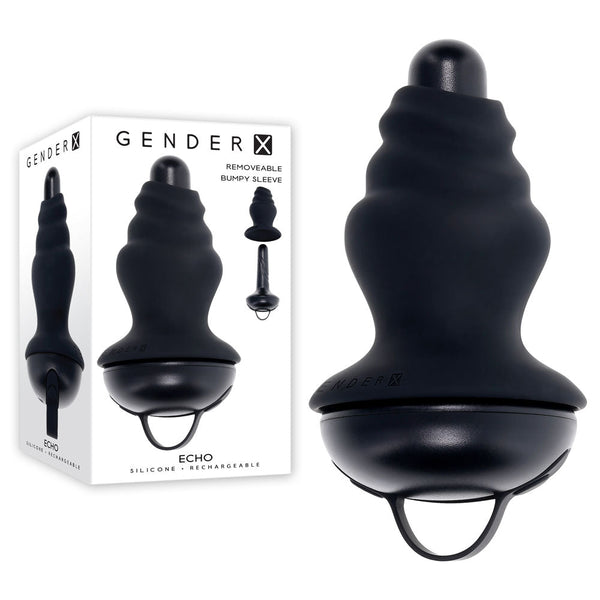Gender X Echo Black 15.3 Cm Usb Rechargeable Butt Plug Vibrating Butt Plugs