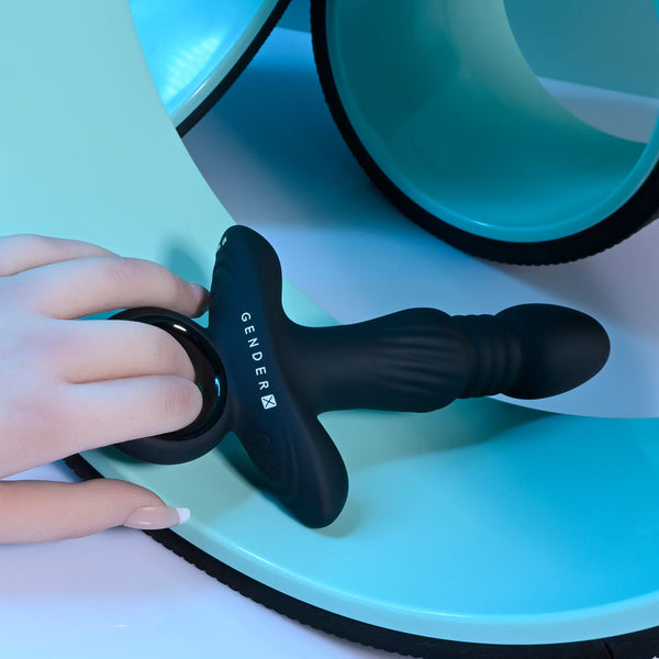 Gender X Slayer Black 20 Cm Usb Rechargeable Thrusting Vibrating Butt Plug Vibrating Butt Plugs