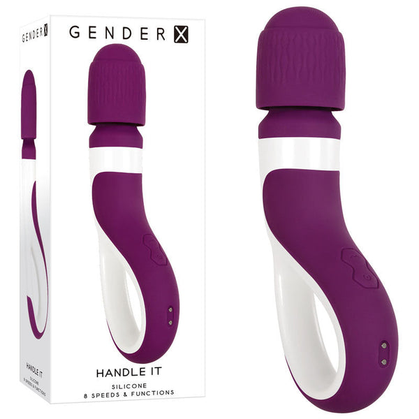 Gender X Handle It Purple/White Usb Rechargeable Massager Wand Massagers & Wands