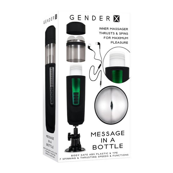 Gender X Message In A Bottle Usb Rechargeable Thrusting & Spinning Masturbator Masturbators