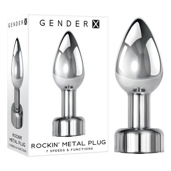 Gender X Rockin' Metal Plug Metallic 9.3 Cm Usb Rechargeable Butt Vibrating Butt Plugs