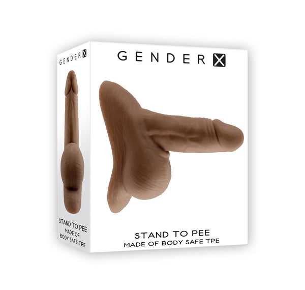 Gender X Stand To Pee Dark Brown Realistic Funnel Strap Ons