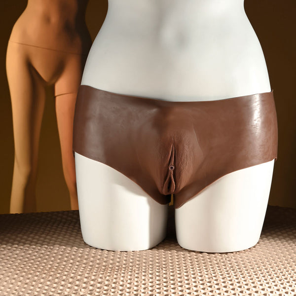 Gender X Undergarments Briefs Dark Brown Wearable Vagina Vibrating Panties