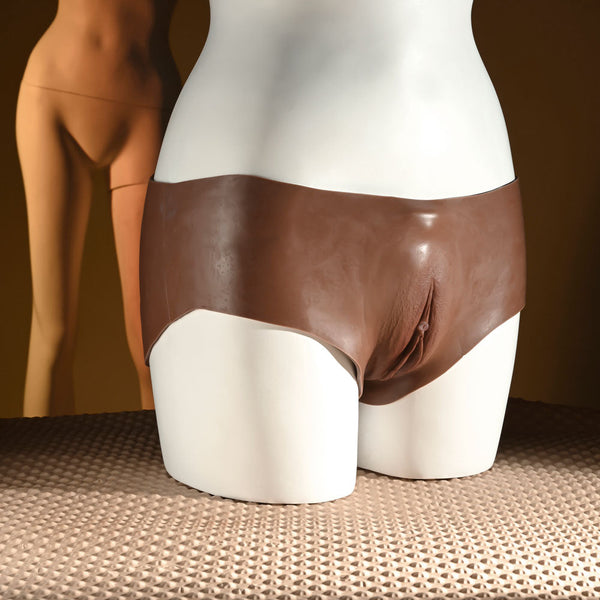 Gender X Undergarments Briefs Dark Brown Wearable Vagina Vibrating Panties