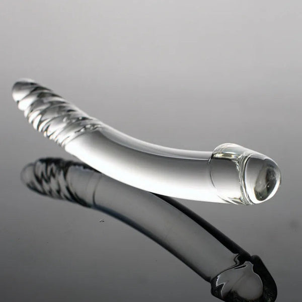 Black Wolf Pyrex Glass Dildo With Crystal Anal Butt Plug Spot Masturbation Adult Sex Toys Glass Dildos