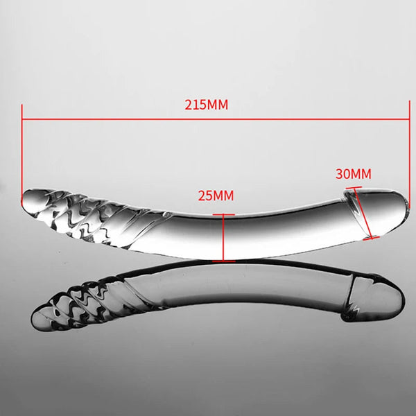 Black Wolf Pyrex Glass Dildo With Crystal Anal Butt Plug Spot Masturbation Adult Sex Toys Glass Dildos